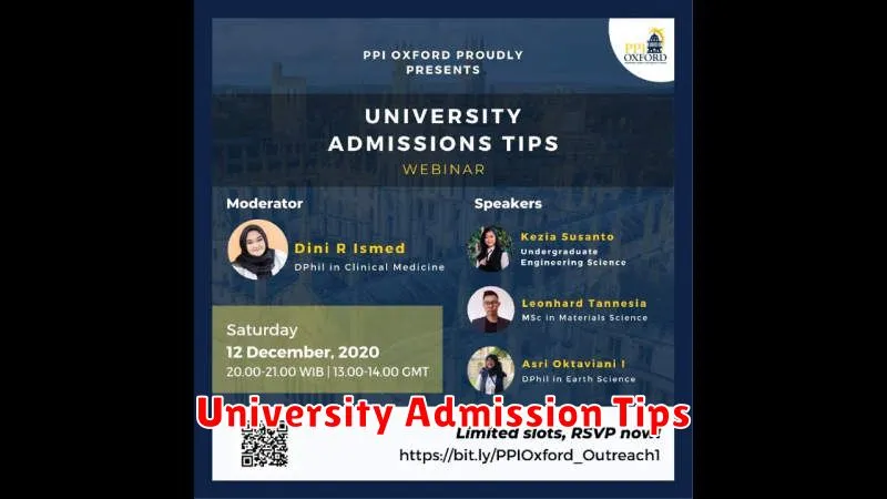 University Admission Tips